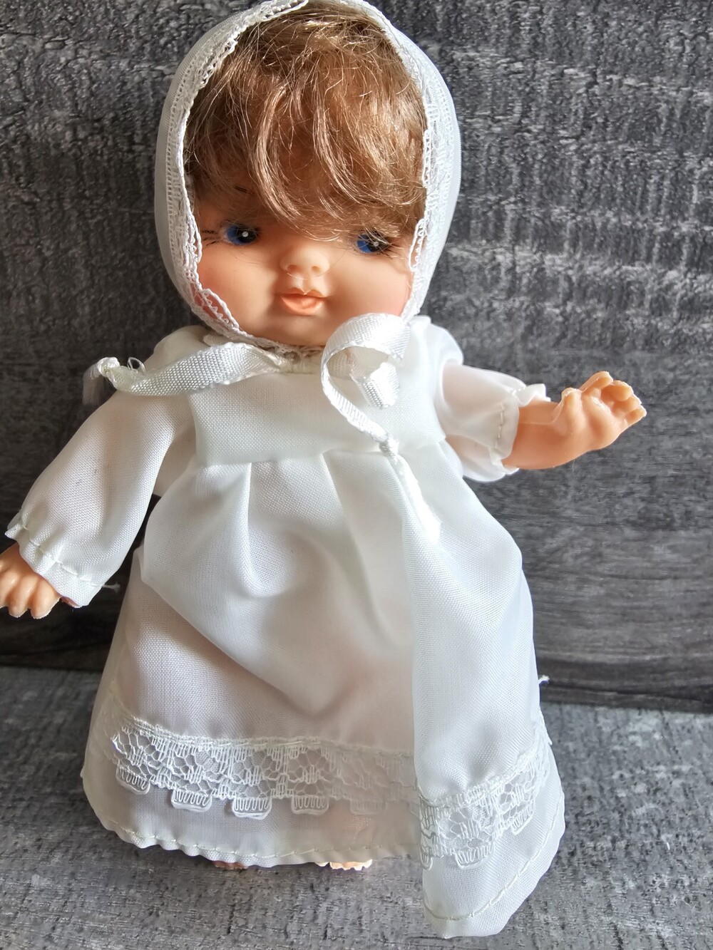 1960s Jolly Toys Vtg Miny Plastic Baby Doll Made In Hong Kong 6” Communion #5